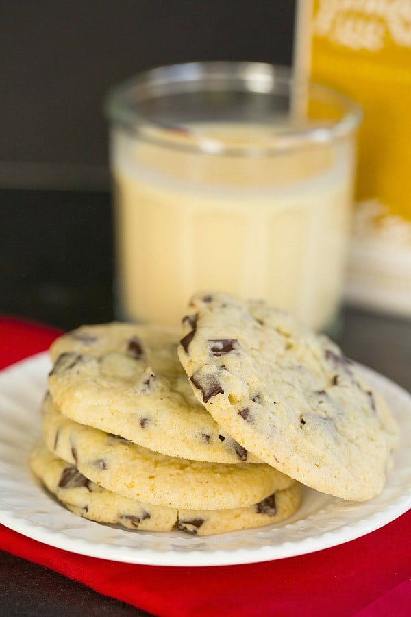 Dark Chocolate Chunk Eggnog Cookies by @browneyedbaker :: www.browneyedbaker.com