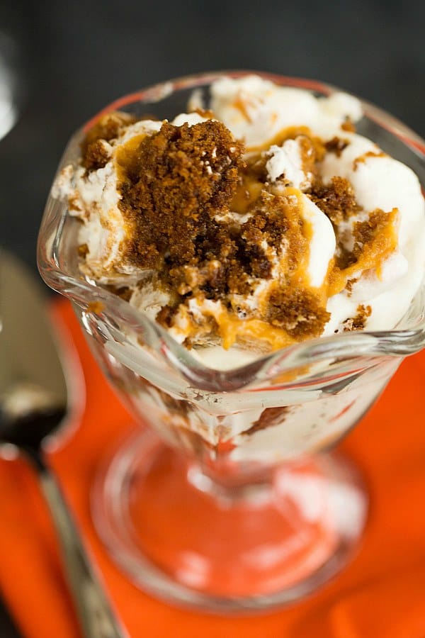 Pumpkin-Gingerbread Trifle Recipe by @browneyedbaker :: www.browneyedbaker.com