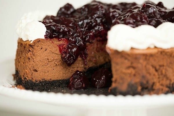 Black Forest Cheesecake by @browneyedbaker :: www.browneyedbaker.com