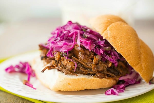 Honey-Balsamic Pulled Pork with Asian Slaw by @browneyedbaker :: www.browneyedbaker.com