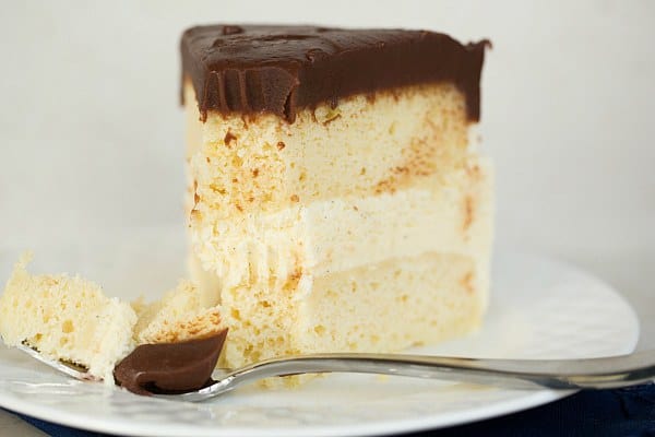Double Vanilla Ice Cream Cake | browneyedbaker.com #recipe