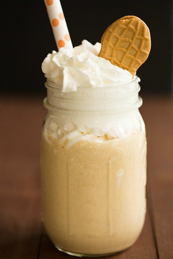 Fluffernutter Milkshake | browneyedbaker.com #recipe