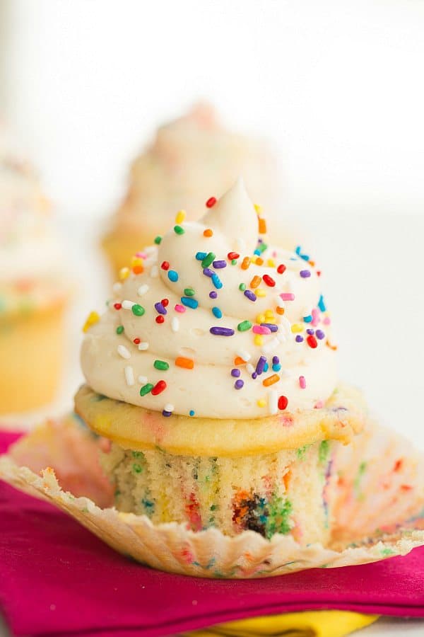 Homemade Funfetti Cupcakes (from scratch!) | browneyedbaker.com #recipe #cupcakes