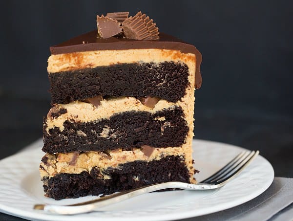 Peanut Butter Cup Overload Cake | browneyedbaker.com #recipe