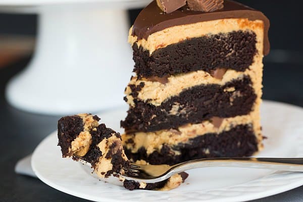 Peanut Butter Cup Overload Cake | browneyedbaker.com #recipe
