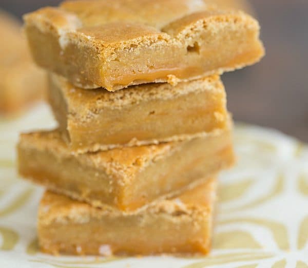 Salted Caramel Blondies | browneyedbaker.com #recipe