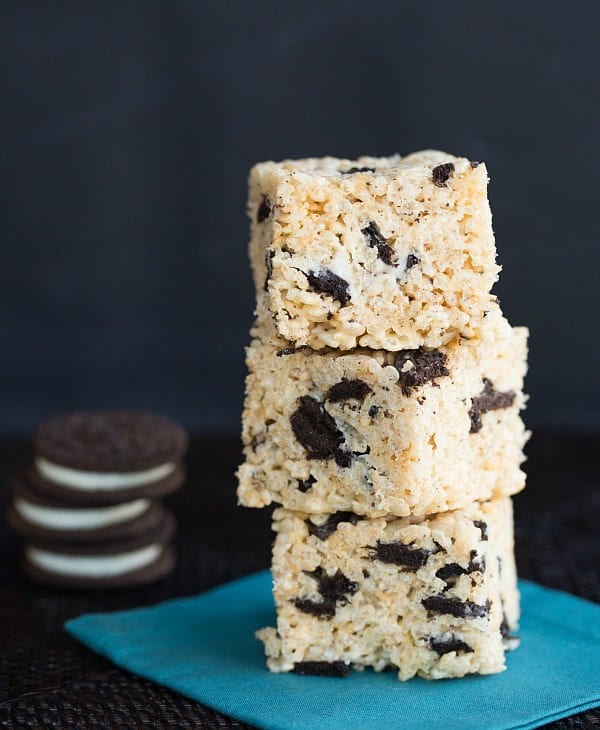 OREO Rice Krispies Treats | browneyedbaker.com #recipe