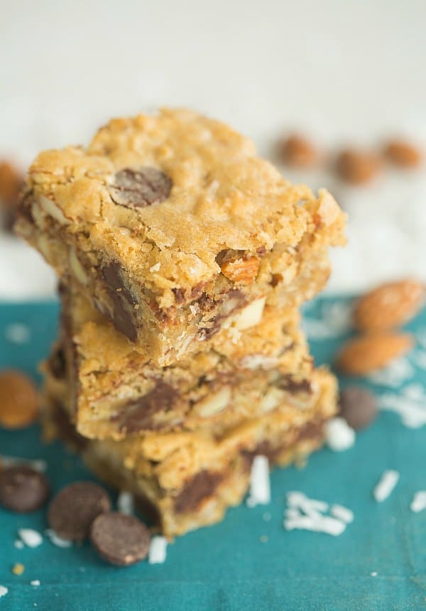 Almond Joy Cookie Bars | browneyedbaker.com #recipe