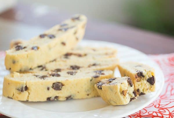 Chocolate Chip Biscotti | browneyedbaker.com #recipe