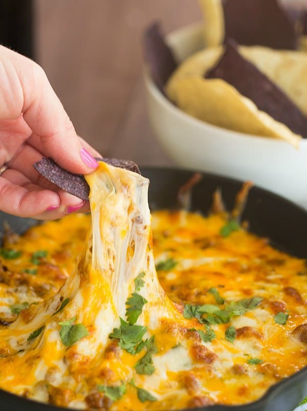 Queso Fundito | browneyedbaker.com #recipe #CincodeMayo