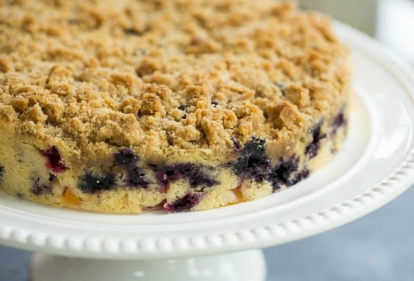 Blueberry-Peach Coffee Cake | browneyedbaker.com