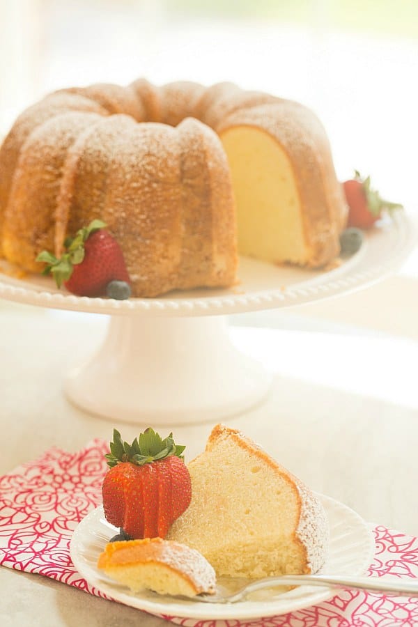 Cream Cheese Pound Cake | browneyedbaker.com #recipe