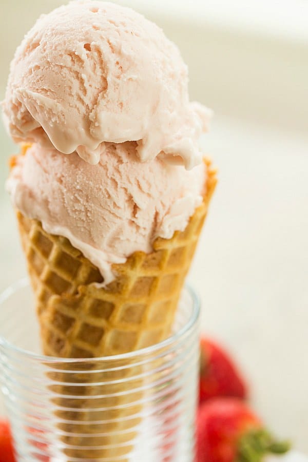 Roasted Strawberry & Buttermilk Ice Cream | browneyedbaker.com #recipe