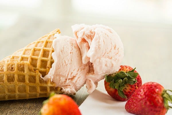 Roasted Strawberry & Buttermilk Ice Cream | browneyedbaker.com #recipe