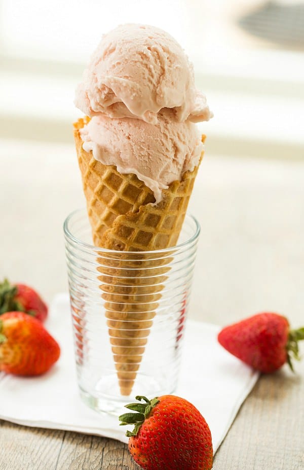 Roasted Strawberry & Buttermilk Ice Cream | browneyedbaker.com #recipe