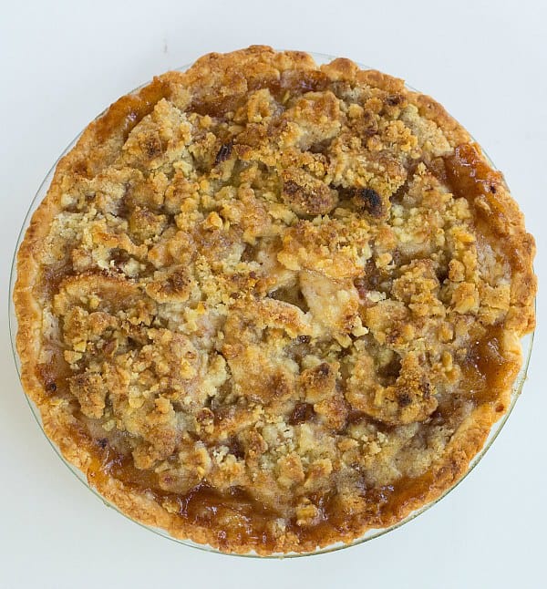 Maple-Apple Pie with Walnut Crumb Topping | browneyedbaker.com #recipe