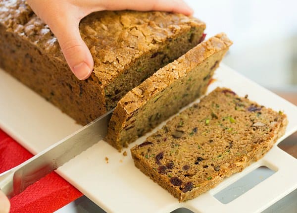 Spiced Zucchini Bread with Dried Cranberries and Walnuts | browneyedbaker.com #recipe