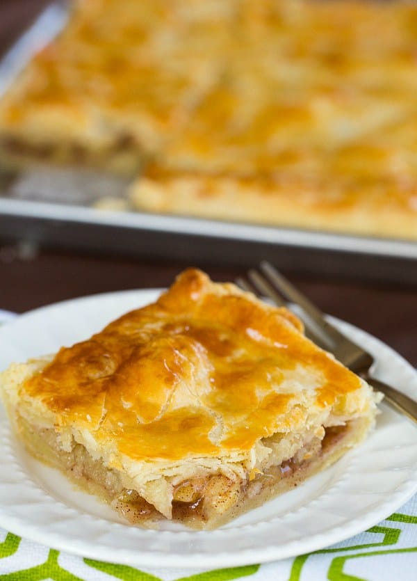 Apple Slab Pie - Perfect for serving a crowd! | browneyedbaker.com #recipe