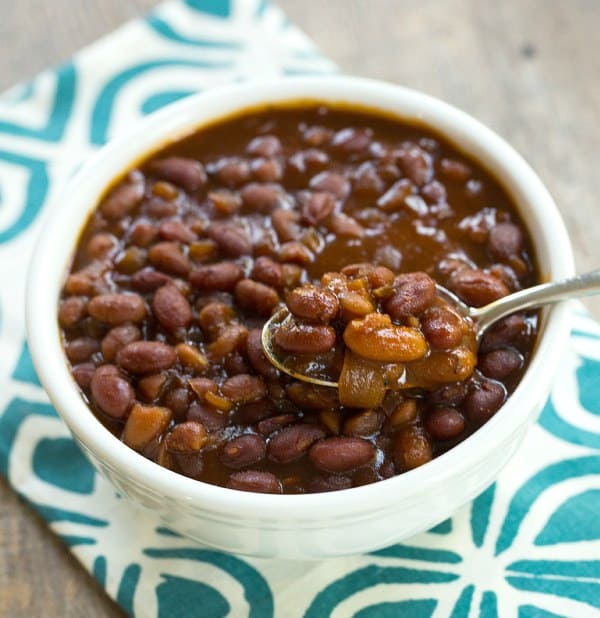 Crock-Pot Root Beer Baked Beans | browneyedbaker.com #recipe #slowcooker