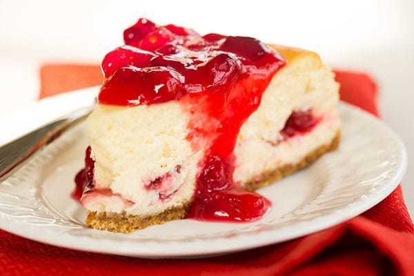 Cranberry-Eggnog Cheesecake - The perfect dessert to take you from Thanksgiving right on through Christmas! | browneyedbaker.com