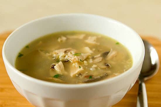 Turkey, Mushroom & Wild Rice Soup :: Five Recipes for Thanksgiving Leftovers | browneyedbaker.com