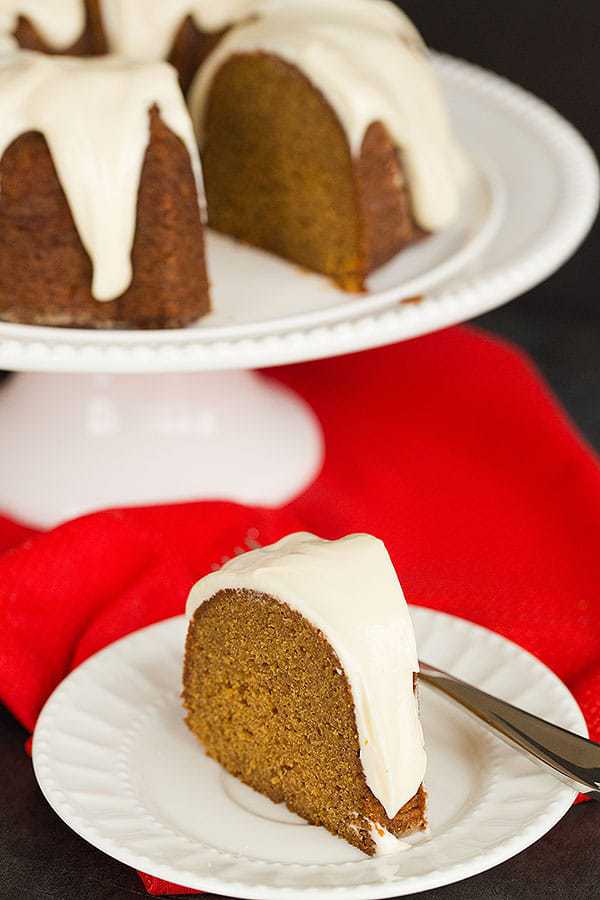Gingerbread Bundt Cake with Cream Cheese Icing - A perfect holiday dessert! | browneyedbaker.com