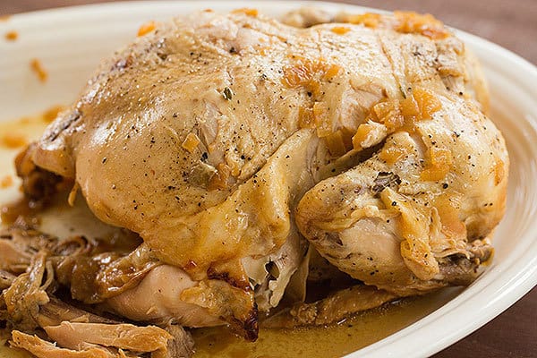 Crock-Pot Whole Roasted Chicken - You'll never need to use your oven to roast a chicken again! | browneyedbaker.com