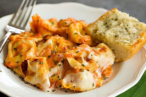 Cheesy Baked Tortellini | browneyedbaker.com