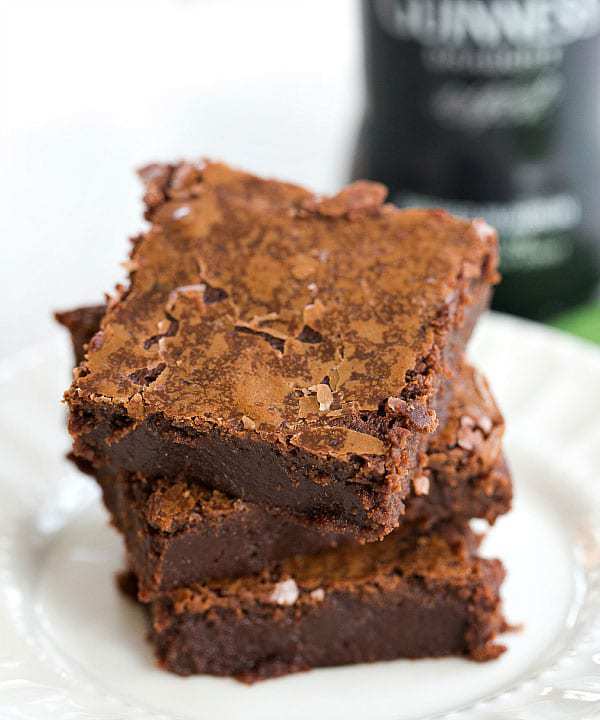 Guinness Brownies - An easy dessert for your St. Patrick's Day festivities! | browneyedbaker.com