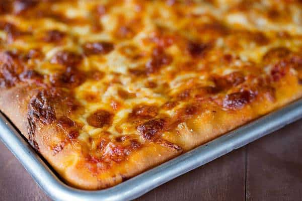 Thick-Crust Sicilian-Style Pizza | browneyedbaker.com