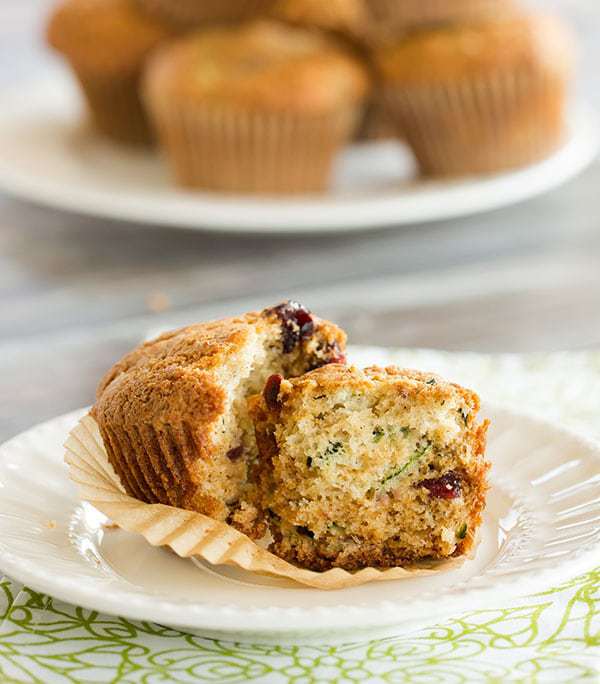Zucchini and Orange Marmalade Muffins with Cranberries & Pecans | browneyedbaker.com