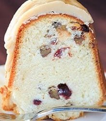 Cranberry-Pecan Pound Cake with Praline Frosting | https://www.browneyedbaker.com/cranberry-pecan-pound-cake/