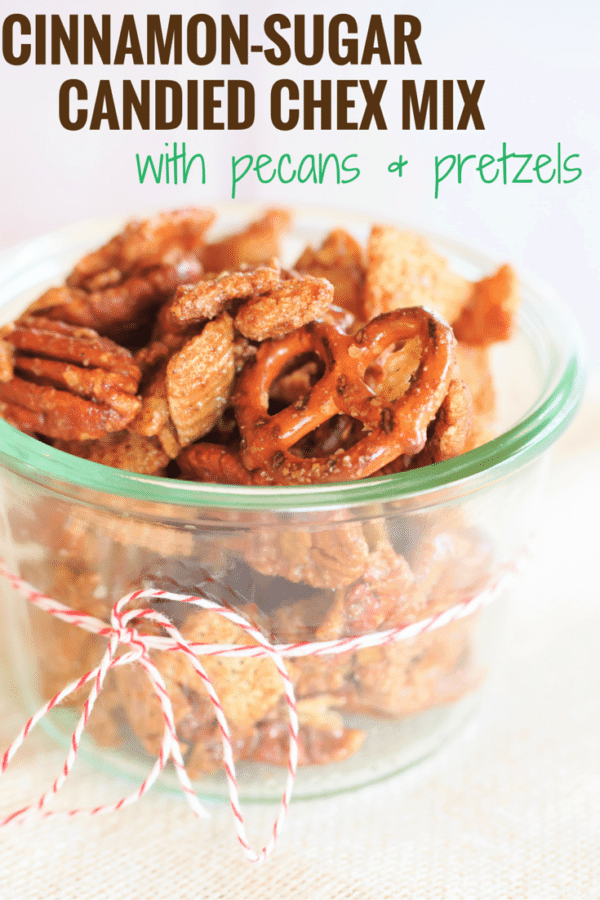CinnamonSugar Candied Chex Mix with Pecans and Pretzels Brown Eyed Baker