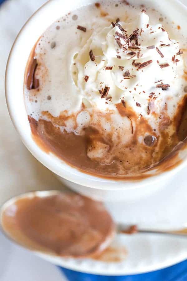 Italian Hot Chocolate (Cioccolata Calda) - The thickest, richest, most amazing hot chocolate I've ever tasted! 