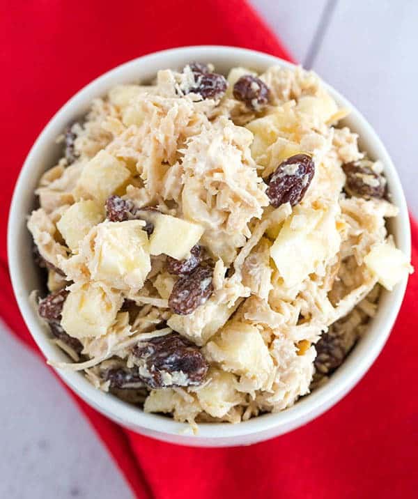 Chicken Salad with Apples, Raisins and Walnuts - An easy, delicious lunch! | browneyedbaker.com