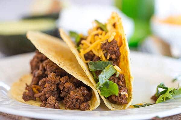 Ground Beef Tacos - The absolute best seasoned ground beef for your taco fix! | browneyedbaker.com
