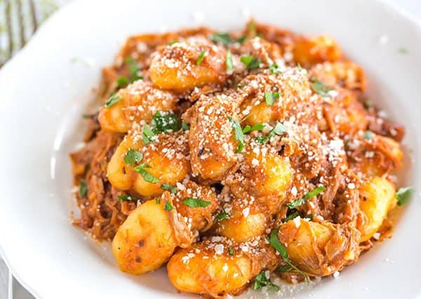 Slow Cooker Gnocchi in a Creamy Pork Sauce - An easy dinner perfect for a crowd! | browneyedbaker.com