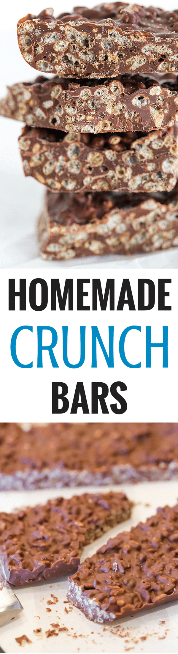 These homemade Crunch bars are SO easy and only require TWO ingredients!