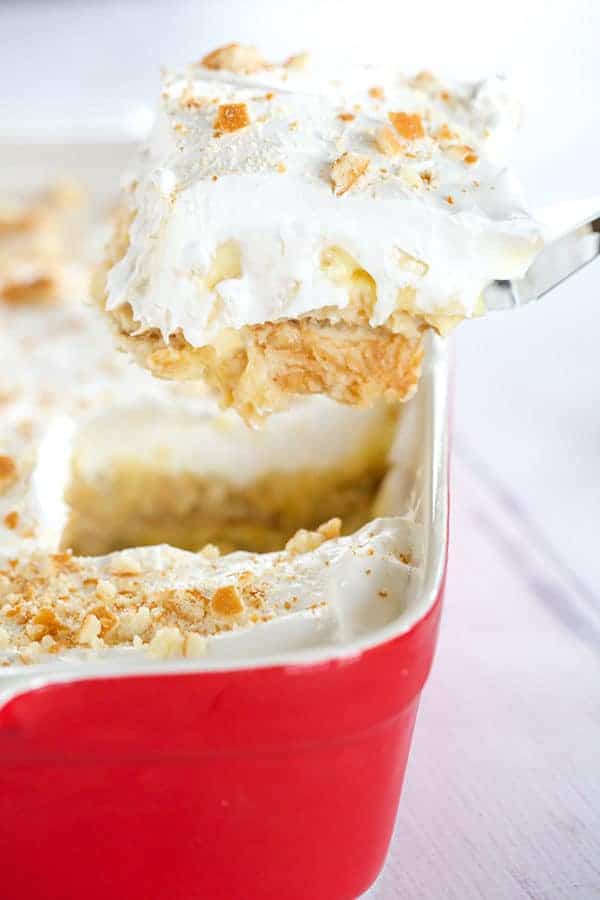 Pineapple Icebox Cake - Luscious layers of Nilla wafers, vanilla pudding and pineapple. An easy no-bake summertime dessert perfect for Easter!