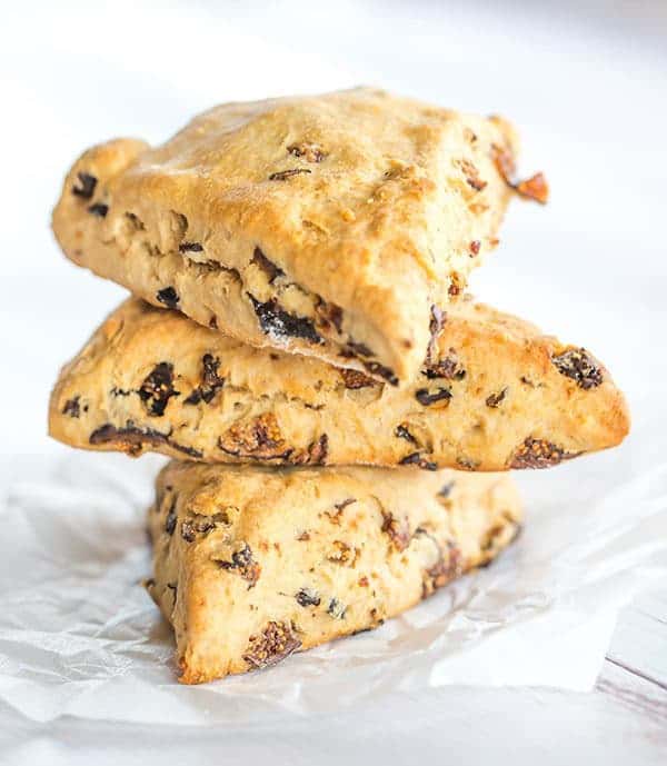 These honey-fig scones boast a wonderful flavor combination of figs and honey, along with the better-for-you addition of white whole wheat flour.