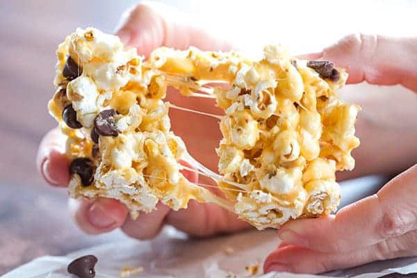 Peanut Butter & Marshmallow Bars put a fabulous peanut butter and popcorn spin on traditional Rice Krispies treats!