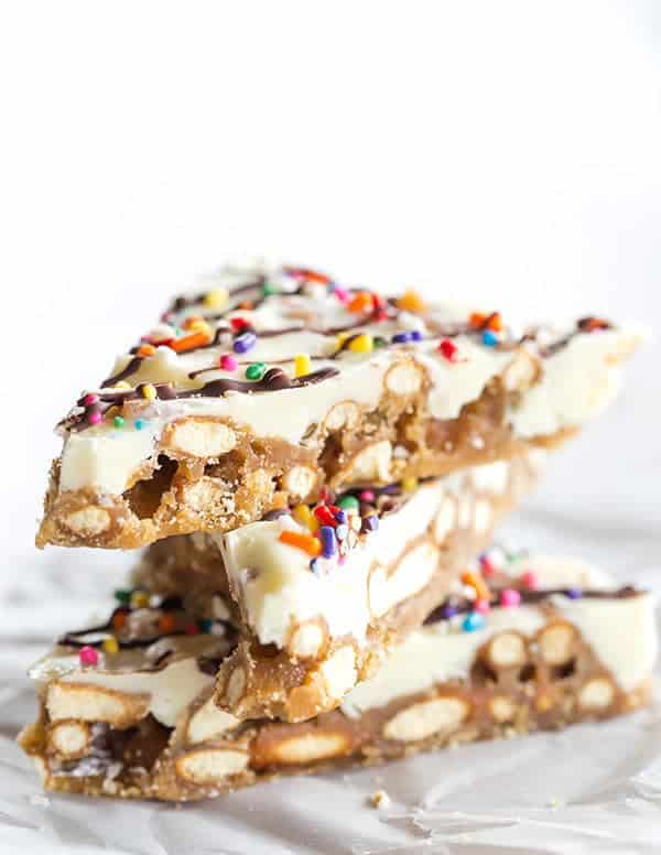 Pretzel Bark Candy - The epitome of sweet and salty. If you like saltine toffee, you'll LOVE this!