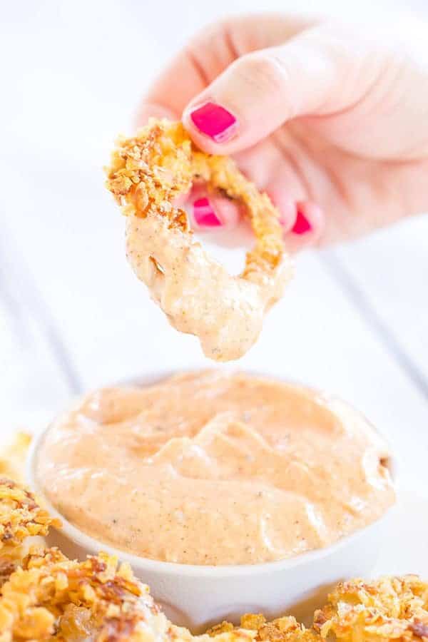 Copycat Bloomin' Onion Dipping Sauce - It tastes just like it came from Outback, and is a must for your homemade onion rings!