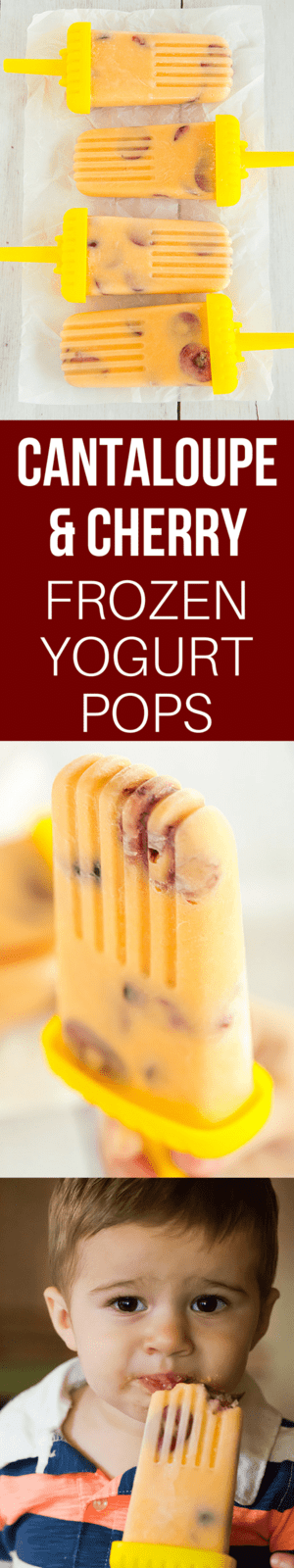 cantaloupe & cherry frozen yogurt pops