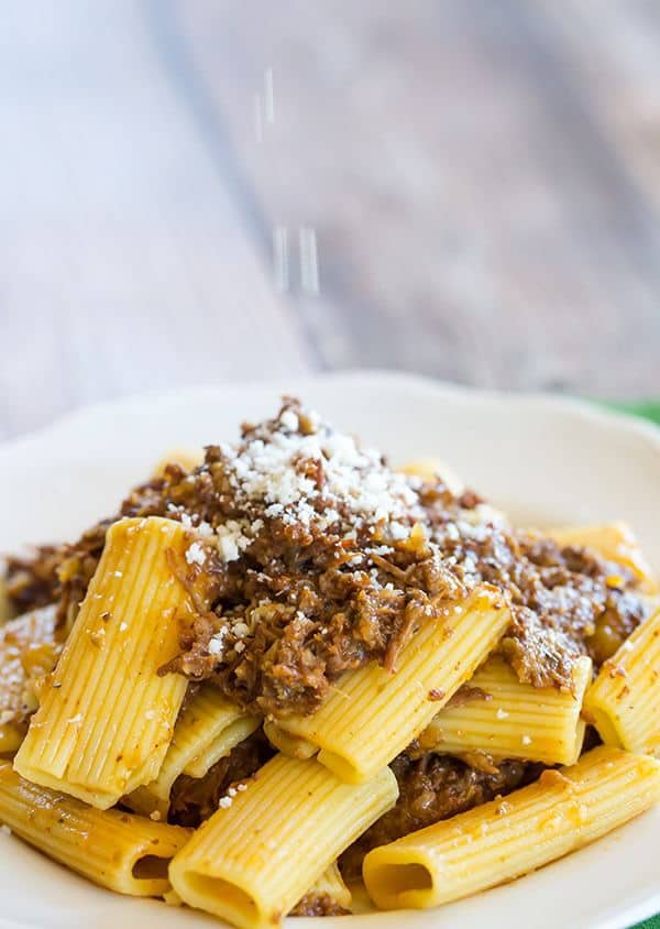 Pasta Genovese: This traditional Italian beef ragu is amped up with onions and made incredibly easy in a slow cooker. Perfect for Sunday dinner!