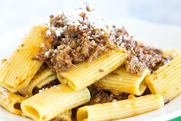 Pasta Genovese: This traditional Italian beef ragu is amped up with onions and made incredibly easy in a slow cooker. Perfect for Sunday dinner!