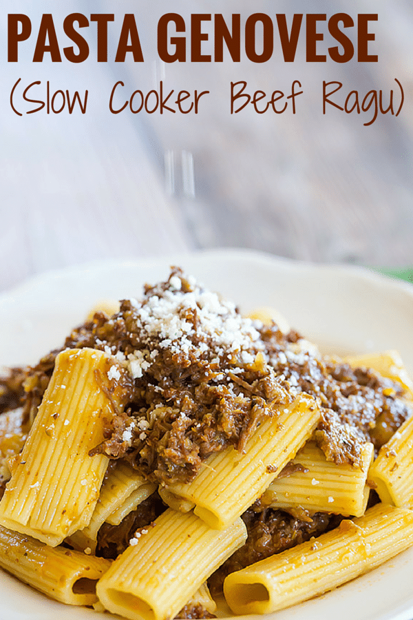 Pasta Genovese: This traditional Italian beef ragu is amped up with onions and made incredibly easy in a slow cooker. Perfect for Sunday dinner!