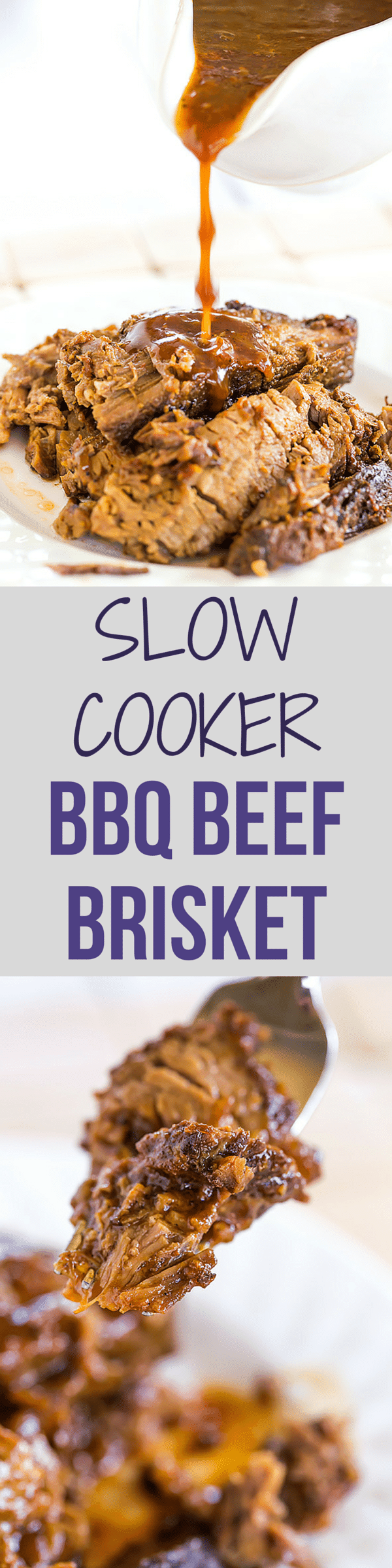 This slow cooker beef brisket is incredibly easy, cooks itself, and full of flavor thanks to the simple homemade barbecue sauce!