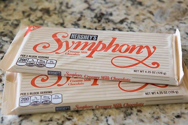 Symphony Bars - I revamped this recipe to use a stripped-down version of my favorite blondies as the base, then topped with broken-up Symphony chocolate bars and spread until they melt!