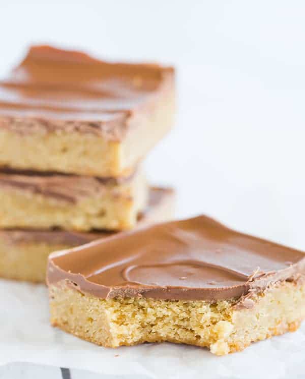 Symphony Bars - I revamped this recipe to use a stripped-down version of my favorite blondies as the base, then topped with broken-up Symphony chocolate bars and spread until they melt!